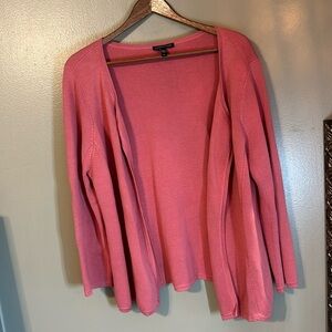 Eileen Fisher Cardigan 80% Silk 20% Organic Cotton Orange Size Large